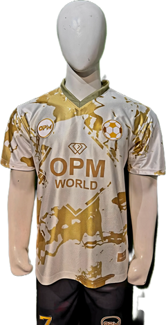 The Elite: OPM World Football Jersey, White and Gold