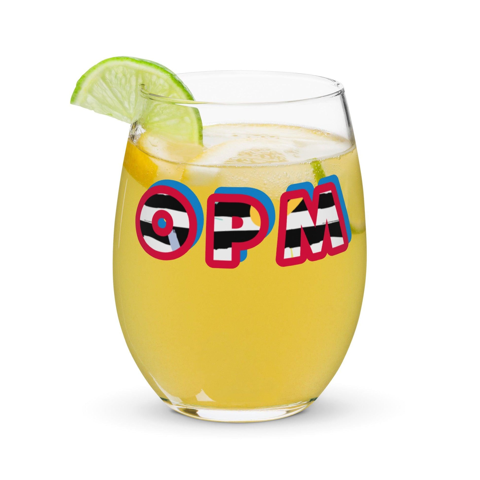 Stemless opm wine glass - OPM Clothing