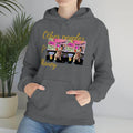 Grey unisex hoodie featuring 'Other peoples Money' text and dog graphic on the front