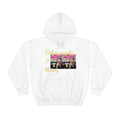 White unisex hoodie with 'Other peoples P Money' text and dog graphic print on front