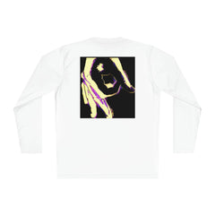 White long sleeve tee with graphic hand illustration on the back, urban streetwear style